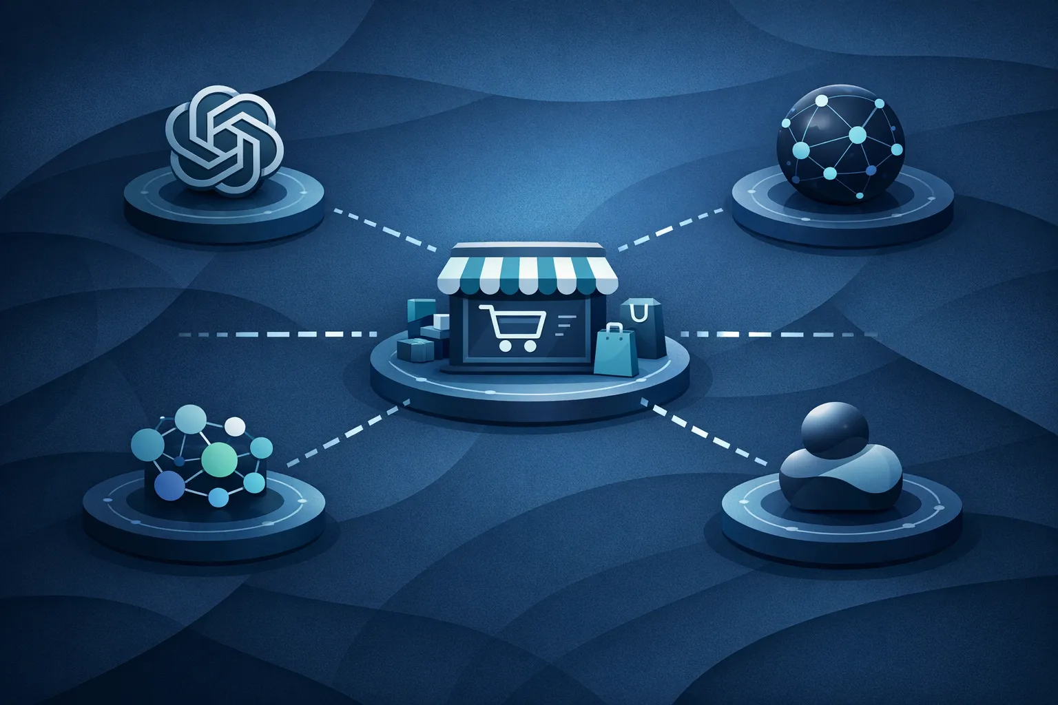 Cross-platform AI visibility gap illustration for ecommerce stores